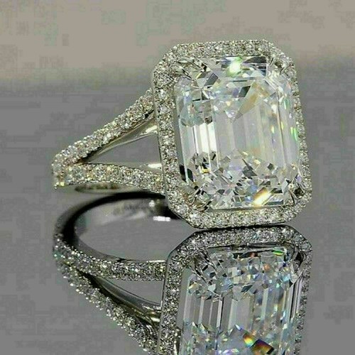 White gold plated - plated, emerald