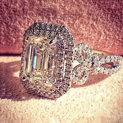 Emerald cut moissanite - 3.00,